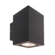 LED buiten wandlamp Cubodo Double Mini, aluminium, donkergrijs