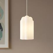 Lucande hanglamp Lunja, wit, glas, 1-lamp, E27