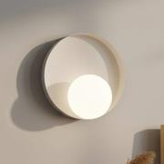 wandlamp Kido K1, beige, staal/glas, Ø 20 cm