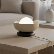 Tafellamp Ozzy LN1, beige, staal/glas, hoogte 13 cm, G9