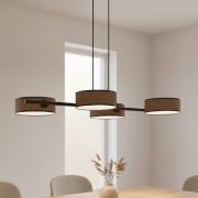 Hanglamp Drumz 4, bruin, stof/staal, lengte 80 cm, E14