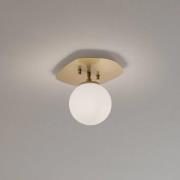 Plafondlamp Well, goudkleurig, glas, Ø 20 cm, E14