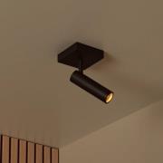 Plafondspot Grado, lengte 10 cm, zwart, metaal