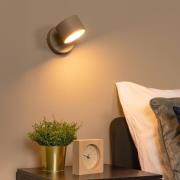 LED wandlamp Gian, taupe, breedte 11 cm, metaal