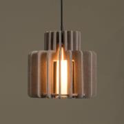 hanglamp Rollo, taupe, Ø 40 cm, stof/metaal/glas