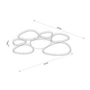 LED plafondlamp Samling, lengte 90 cm, taupe, metaal