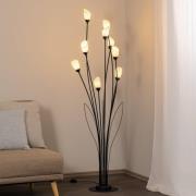 Vloerlamp Gloriosa, zwart, glas, 9-lamps