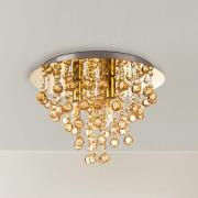 Plafondlamp London, Ø 38 cm, 3-lamps, goudkleurig, acrylglas