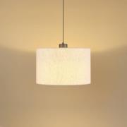 LED hanglamp Thea, crème/matzwart, linnen, Ø 35 cm
