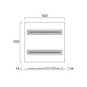 LED paneel OptiClip R 625 2L, wit, 33 W, 4.000 K, DALI dimbaar