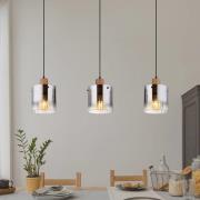 Hanglamp Underwood, lengte 100 cm, bruin/rookgrijs, MDF