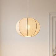 Lindby hanglamp Elfie, Ø 47 cm, beige, linnen, E27