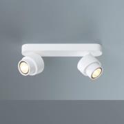 LED spot BRUSH, wit, 30 cm, 2-lamps, metaal, dimbaar, 2.700 K