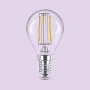 Philips LED lamp E14 P45 4,3W 470lm 2700K filament 3-pack