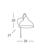 Kolarz wandlamp Nonna, Ø 20 cm hert goudkleurig rand glad