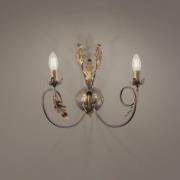Grietje wandlamp, 2-lamps, bronskleurig, metaal, E14