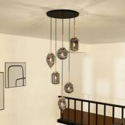 Lucande hanglamp Elani, 6-lamps, Ø 62 cm, glas