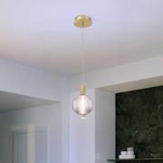 LED hanglamp PALMAS, goud/rookgrijs, Ø 15 cm, 1-lamp, glas