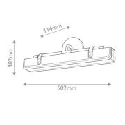 LED wandlamp VALISE, bruin/oud messing, 50 cm, kunstleer