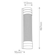 wandlamp WILLARD, oud messing, hoogte 47 cm Metaal/glas 2x E14