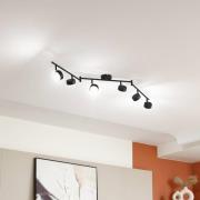 Lindby plafondlamp Jyla, 6-lamps, matzwart