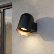 Lindby buitenwandlamp Lupil, zwart, metaal, GU10, IP44