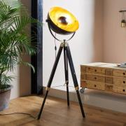 Vloerlamp Covaleda med driepootsframe zwart/goud