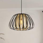 Hanglamp Encinitos, zwart/messing, Ø 37,5 cm