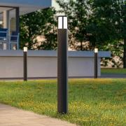 Tuinpadverlichting Facado II, hoogte 100 cm, rond, donkergrijs/opaal