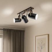 Esra plafondlamp, zwart, lengte 45 cm, metaal, 3-lamps