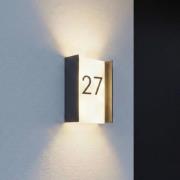 Lindby LED buiten wandlamp Selqa, huisnummer, antraciet, IP65