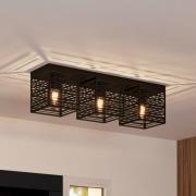 Piedritas plafondlamp, drie zwarte vierkante kappen