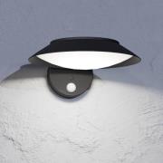 LED wandlamp Cerrisi, breedte 10,5 cm, zwart, sensor