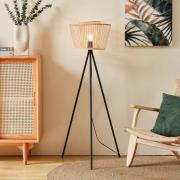 Hykeham vloerlamp, hoogte 129,5 cm, naturel/zwart, bamboe