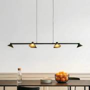 Lucande LED hanglamp Steve, zwart, 113 cm, 6-lamps, dimbaar