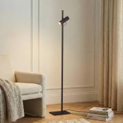 Lucande vloerlamp Lysias, zwart, metaal, hoogte 143,2 cm