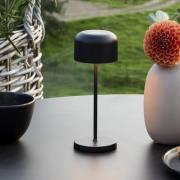 LED tafellamp Lille, hoogte 20 cm, zwart, IP54, USB