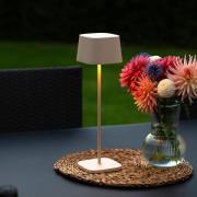 LED tafellamp op batterijen Capri, hoogte 36 cm, zandkleurig, IP54