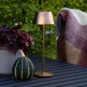 LED tafellamp Eze, mat koper, 32 cm, IP54, USB