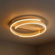 LED plafondlamp CIRCLY, zandkleurig, Ø 56 cm, afstandsbediening CCT di...