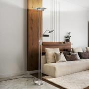 LED vloerlamp Tallri, nikkel Hoogte 180 cm 2-lamps CCT Touchdim