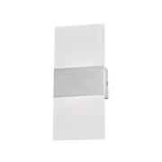 LED wandlamp FODER, nikkelkleurig, hoogte 27 cm, schakelaar