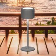 LED tafellamp op accu Juna, zandgrijs Hoogte 25 cm Metaal, IP54