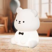 LED-batterijlamp Karl, wit, hoogte 13 cm, siliconen