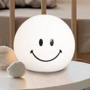 LED-batterijlamp Smiley, wit, Ø 13 cm, siliconen