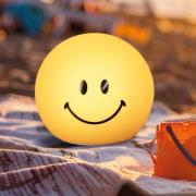LED-batterijlamp Smiley, geel, Ø 13 cm, siliconen