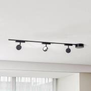 Railsystem 48V Lumaro, spots, 3-lamps, zwart, Ø 7,3cm