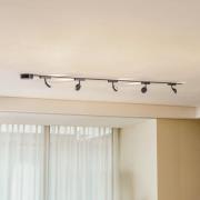 Railsystem 48V Lumaro, spots, 5-lamps, zwart, Ø 7,3cm