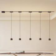 Railsystem 48V Lumaro, pendel, cilinder, 5-lamps zwart