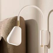 Nuura wandspot Anoli, wit/goud, metaal, GU10, stekker